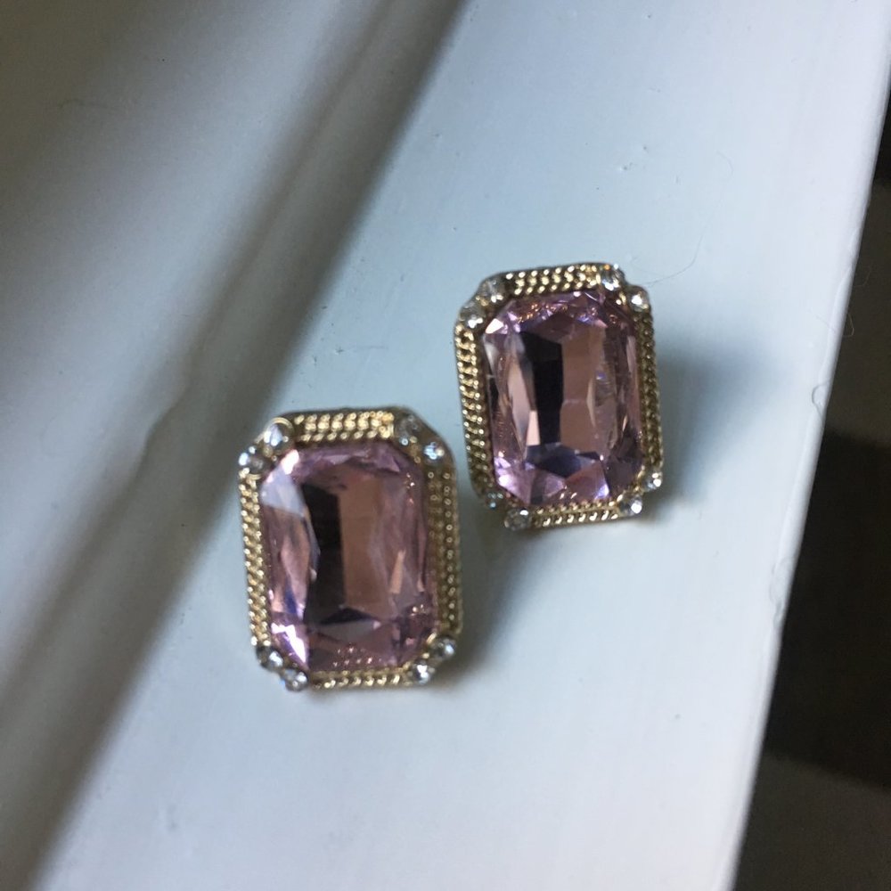 Faceted Pink Earrings